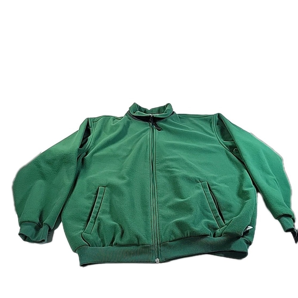 Jos. A. Bank Men's Leadbetter Golf Full Zip‎ Fleece Jacket GREEN LARGE Mock Neck
